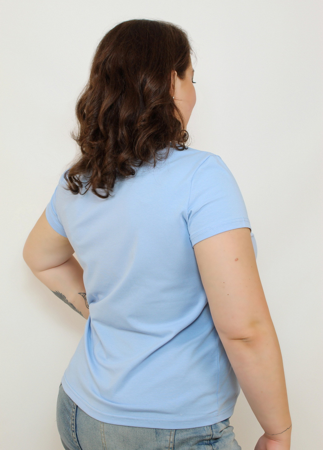 Голубая всесезон футболка женская хлопковая с коротким рукавом NEL