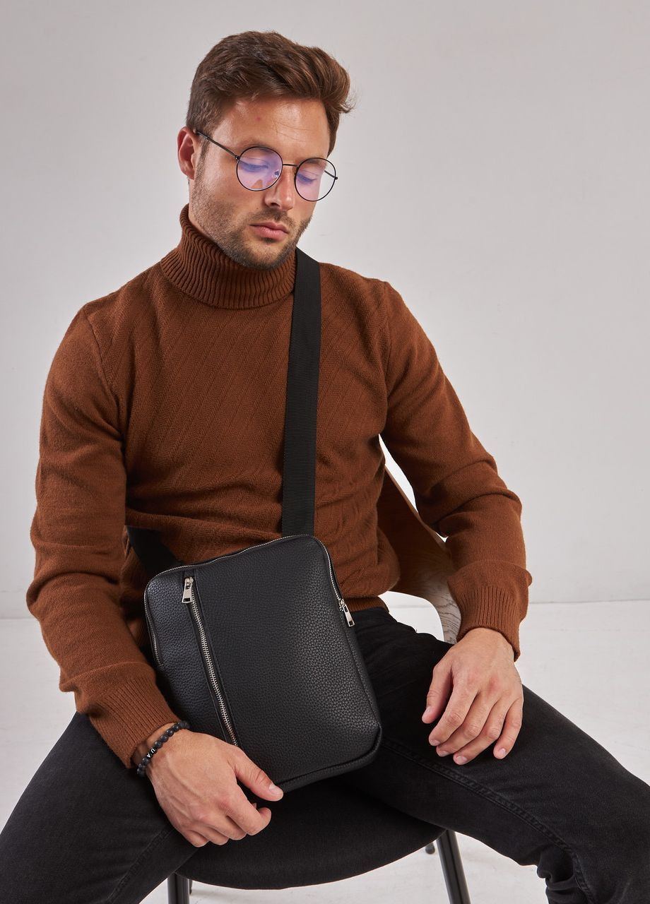 Мужская зернистая сумка планшет через плечо зернистая экокожа No Brand vertical (260396311)
