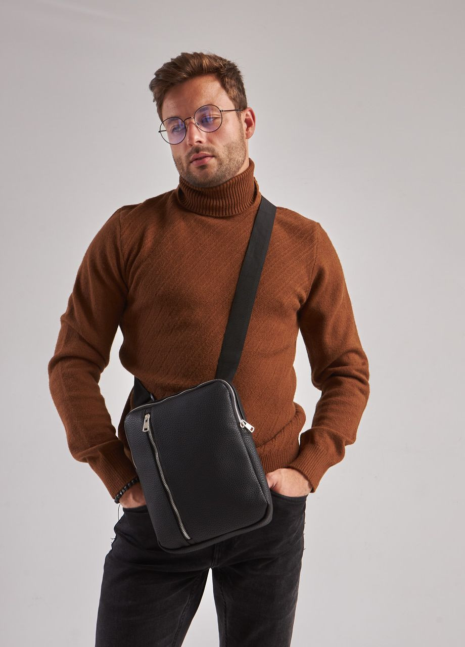 Мужская зернистая сумка планшет через плечо зернистая экокожа No Brand vertical (260396311)