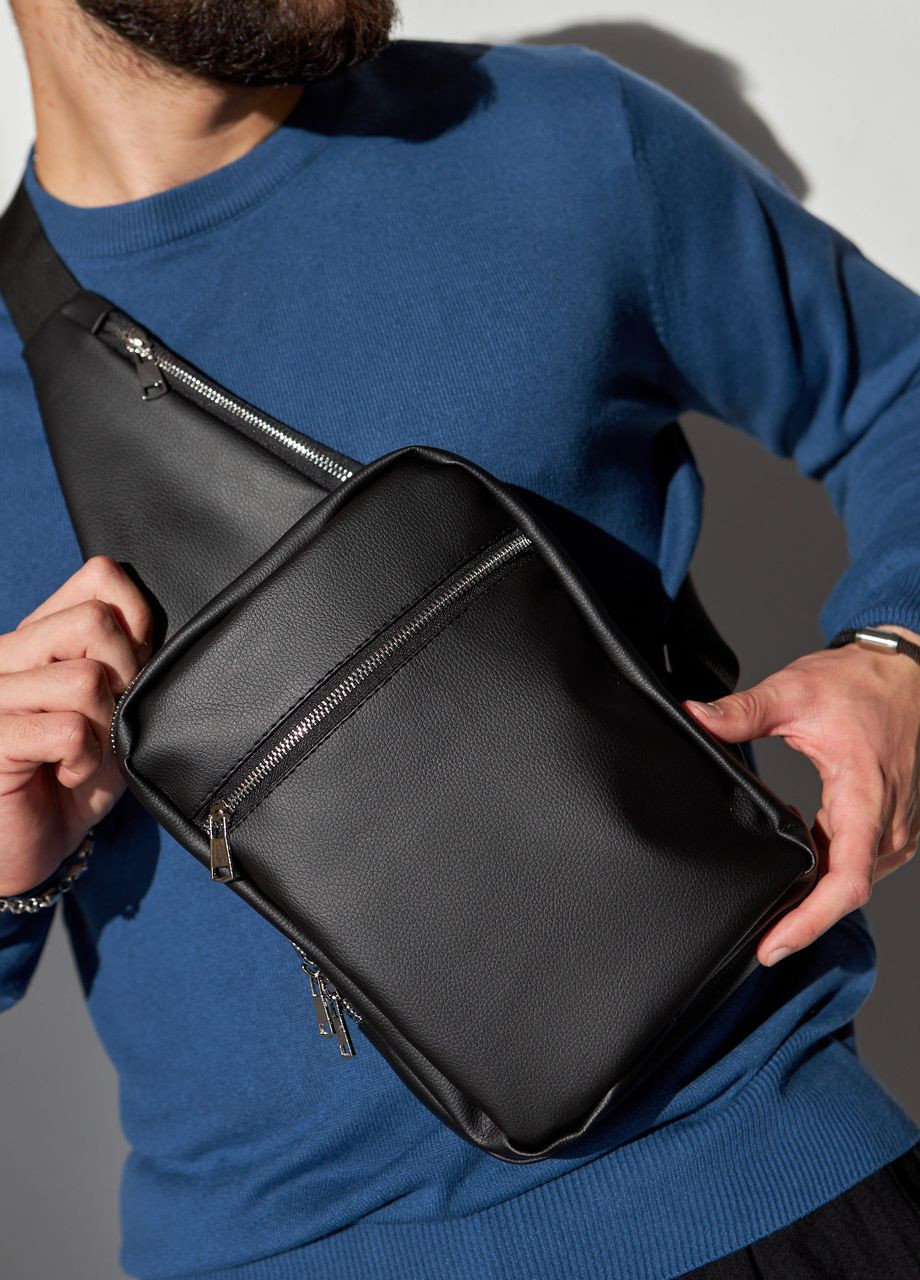 Чоловіча нагрудна сумка слінг шкіряна з кобурою на липучці на 4 відділення No Brand TacticaSlinq (260396298)