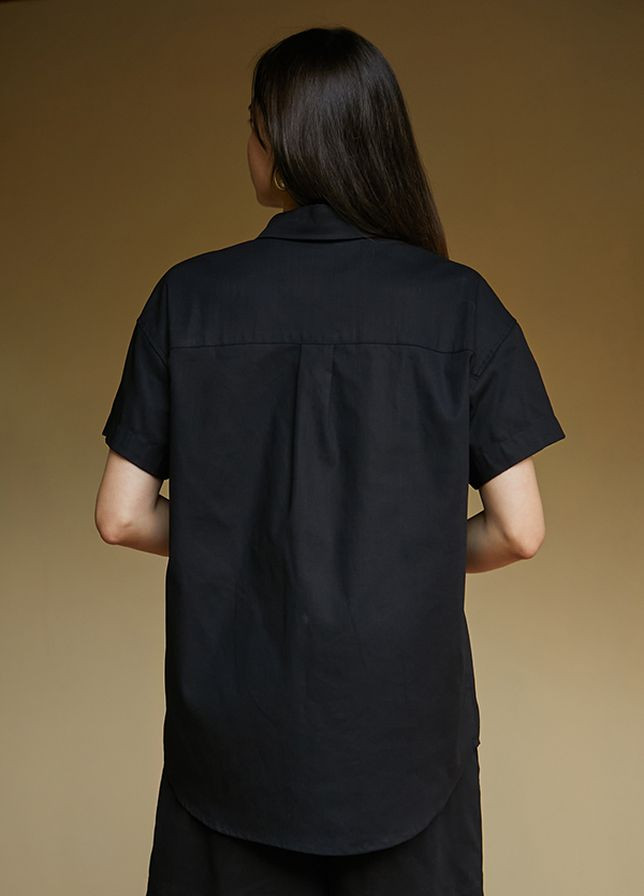 Сорочка з коротким рукавом зі 100% льону Black Forly (260408572)