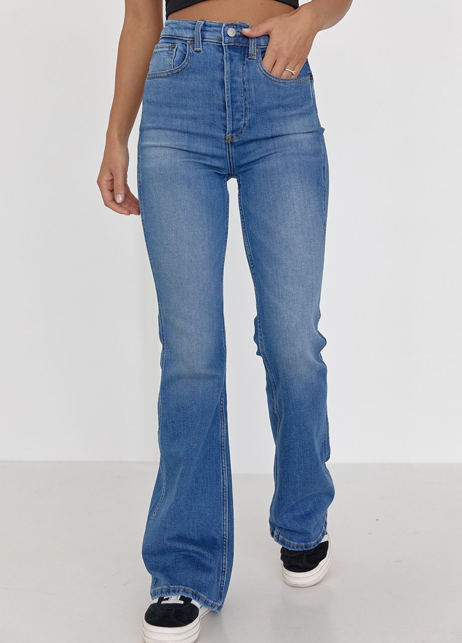 Женские джинсы клеш с круглой кокеткой сзади Lurex - (260376438)