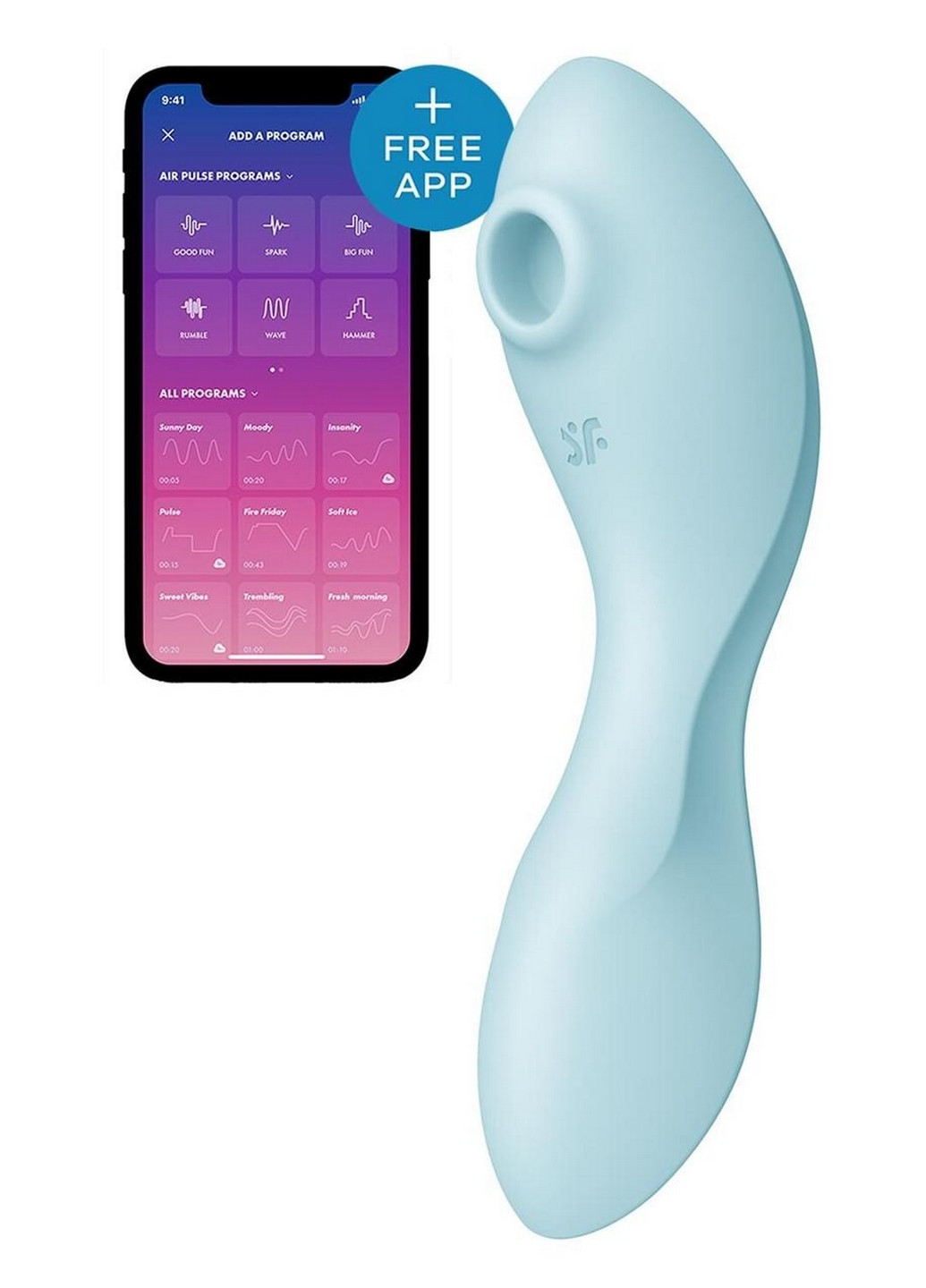 Вакуумный стимулятор с вибрацией Curvy Trinity 5 (Blue) Satisfyer (260414500)