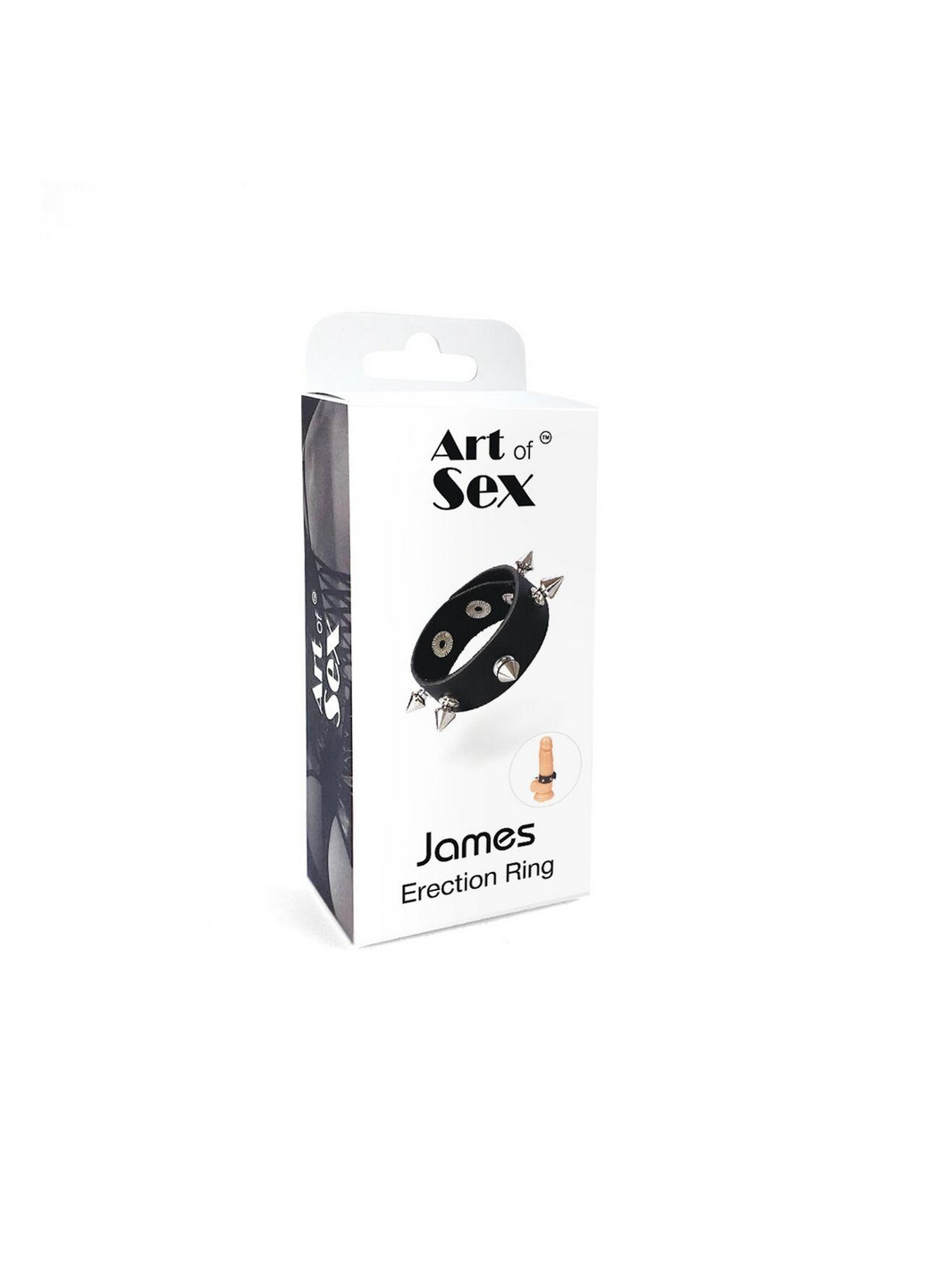 Эрекционное кольцо с шипами из натуральной кожи - James, черный Art of Sex (260414292)