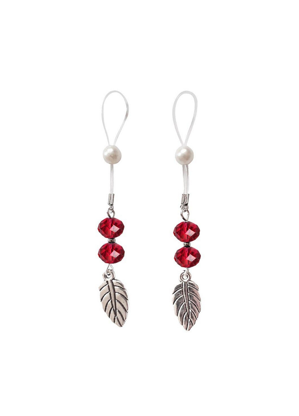 Сексуальные украшения для сосков с листиком Nipple Jewelry Leaf, цвет красный No Brand (260413971)
