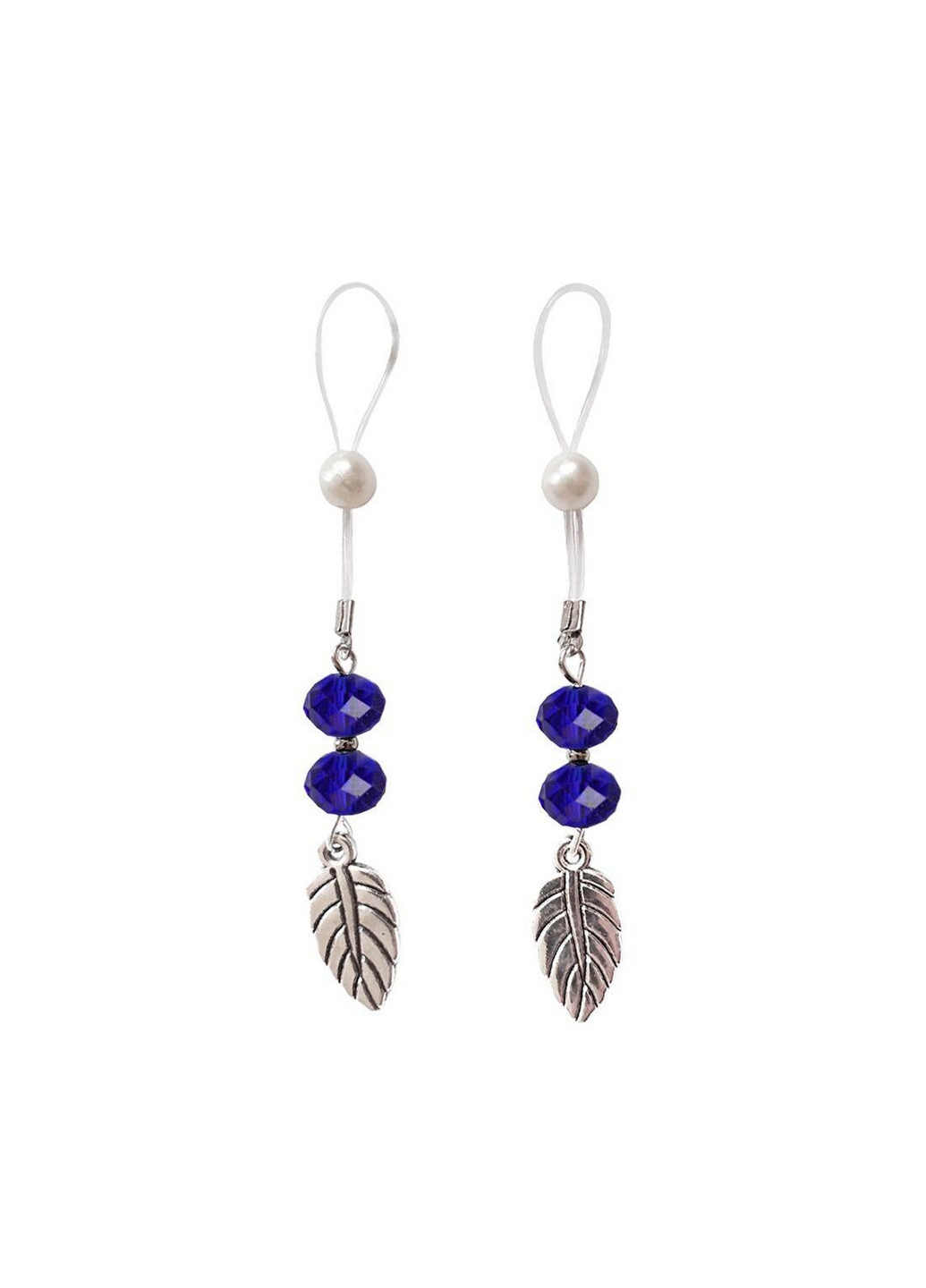 Сексуальные украшения для сосков с листиком Nipple Jewelry Leaf, цвет синий No Brand (260414122)