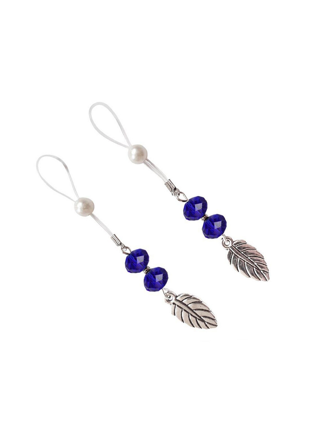 Сексуальные украшения для сосков с листиком Nipple Jewelry Leaf, цвет синий No Brand (260414122)