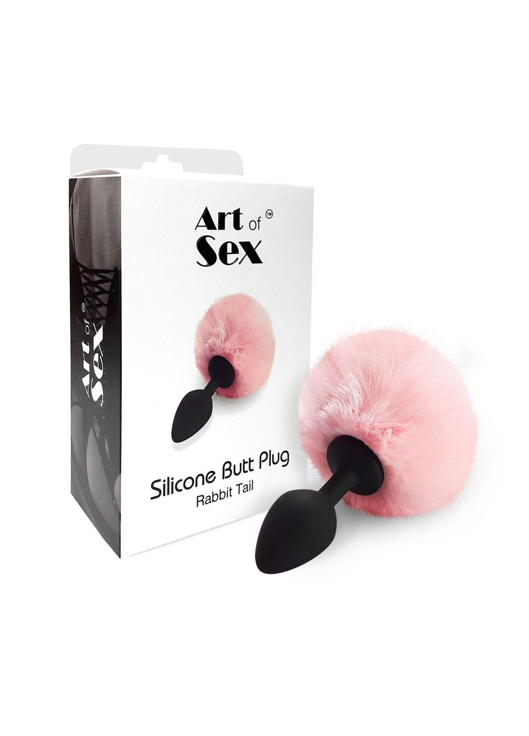 Силиконовая анальная пробка М - Butt plug Rabbit Tail, Розовый Art of Sex (260414300)