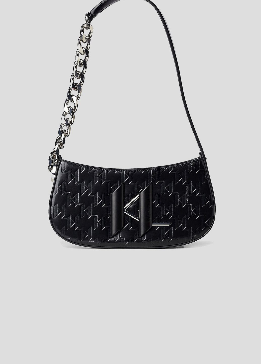 Черная кожаная сумка на плечо Karl Lagerfeld (260474852)