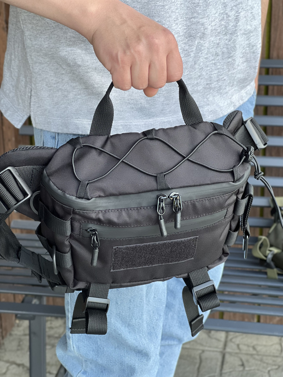 Тактическая бананка, поясная сумка с карабином черный цвет No Brand Tactica TT (260492531)