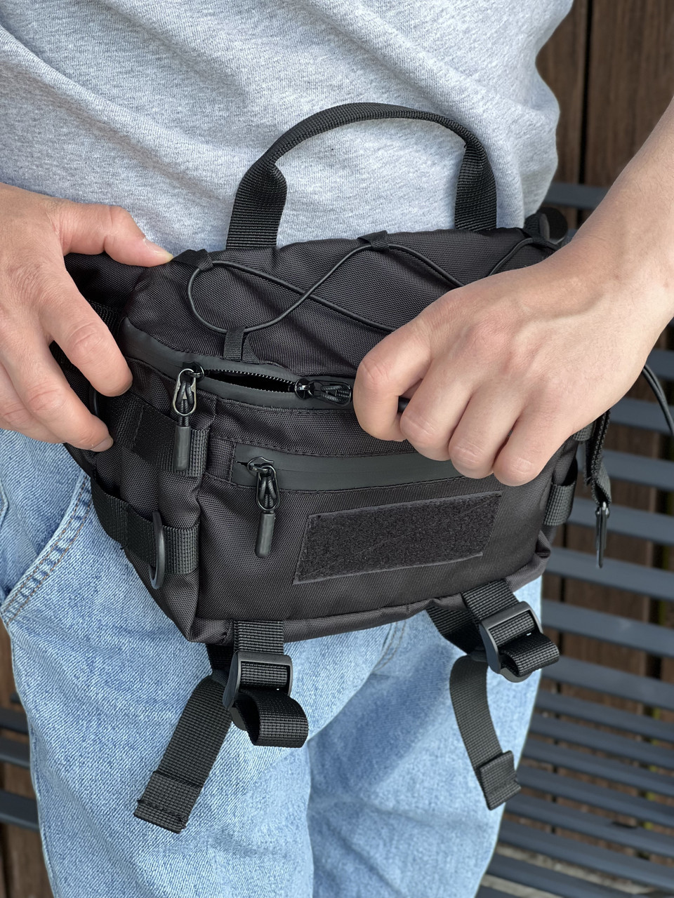 Тактическая бананка, поясная сумка с карабином черный цвет No Brand Tactica TT (260492531)