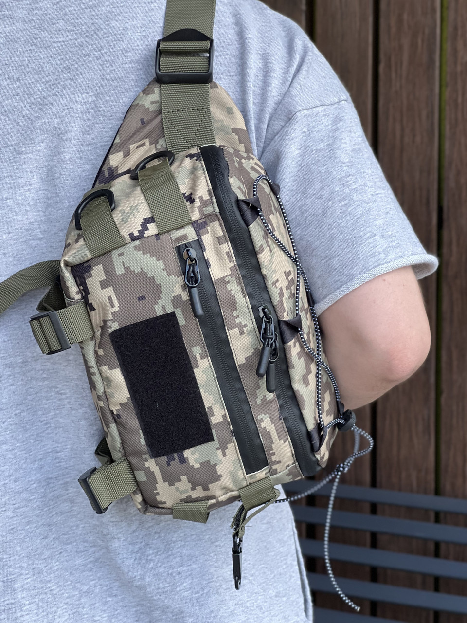 Тактична бананка, поясна сумка піксель із карабіном No Brand Tactica TT (260492545)