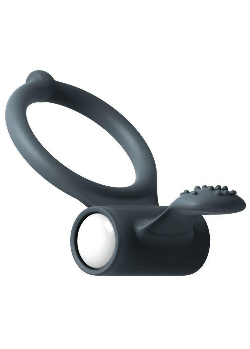Эрекционное кольцо Power Clit Black V2 с вибрацией, с язычком со щеточкой Dorcel (260450219)