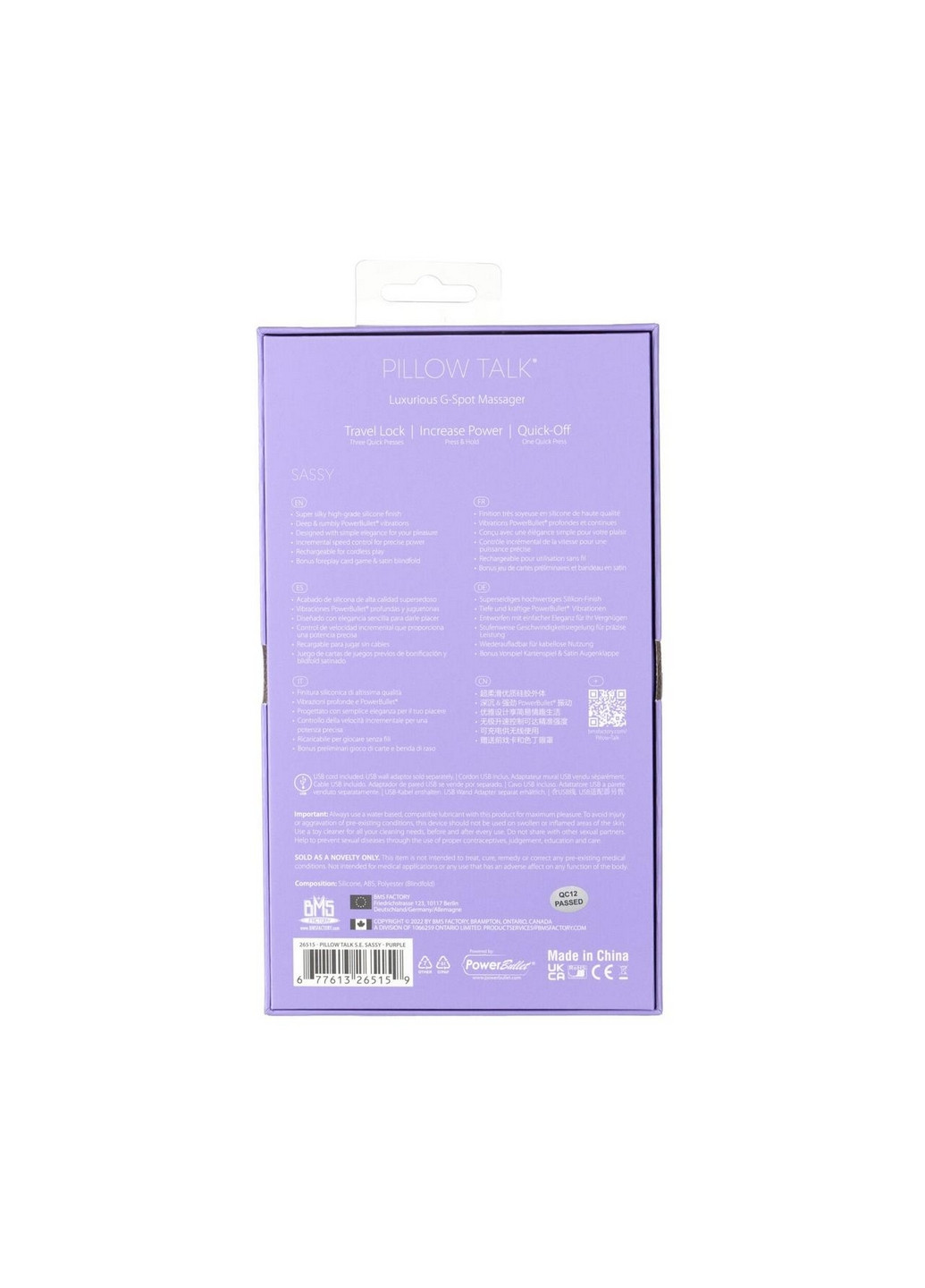 Роскошный вибратор - Special Edition Sassy Purple с кристаллом Сваровски Pillow Talk (260449959)