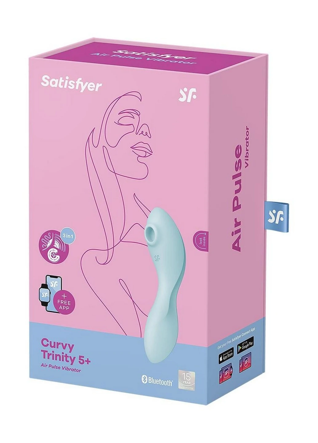 Вакуумний стимулятор із вібрацією Curvy Trinity 5 (Blue) Satisfyer (260450305)