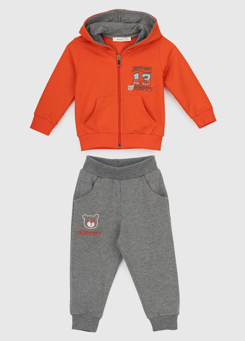 Оранжевый демисезонный костюм малявка (кофта+штаны) Breeze