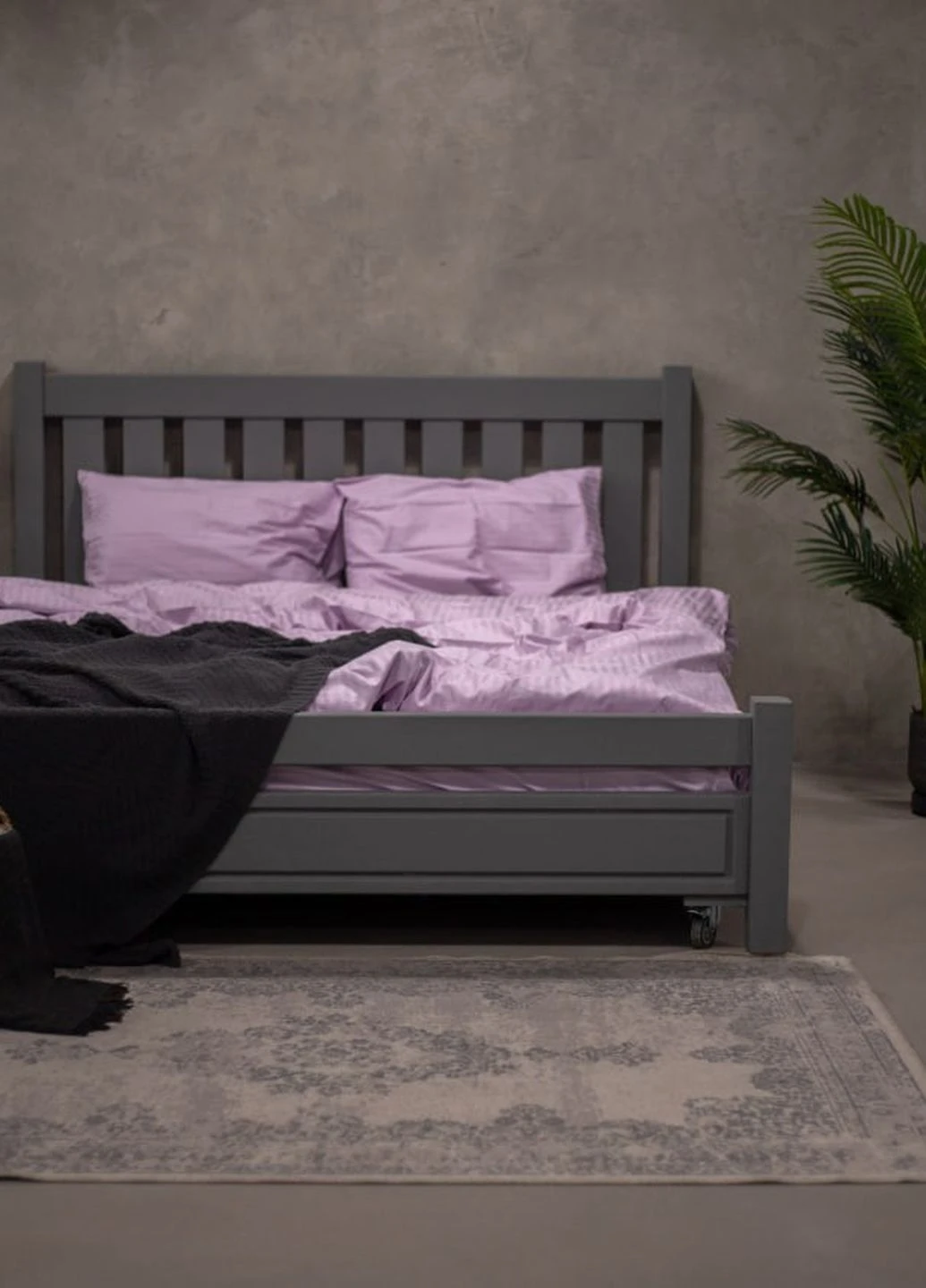 Комплект постільної білизни Satin Stripe Lavender 100% бавовна 220х180 см No Brand (260476776)