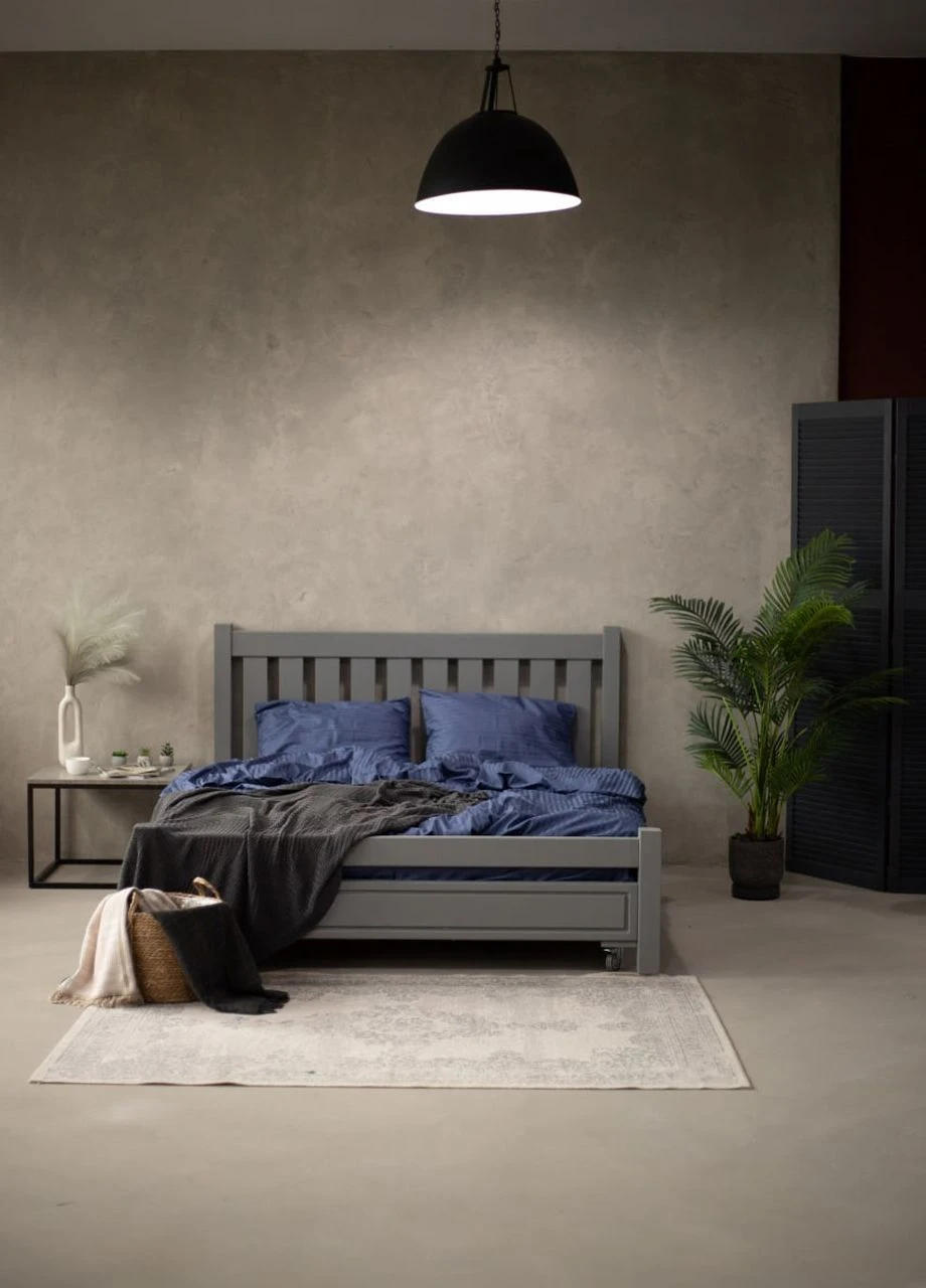 Комплект постільної білизни Satin Stripe Dark Blue 100% бавовна 215х150 см 2 шт, 70х70 см сімейний No Brand (260476750)