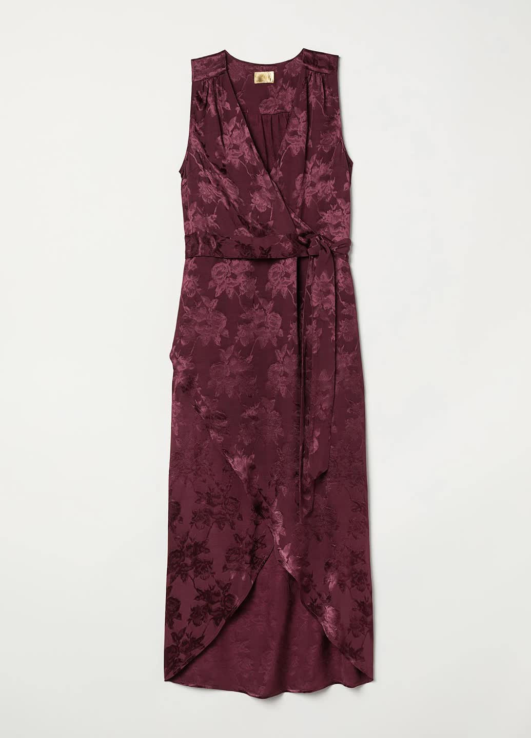 Бордова кежуал сукня міді з віскози H&M однотонна