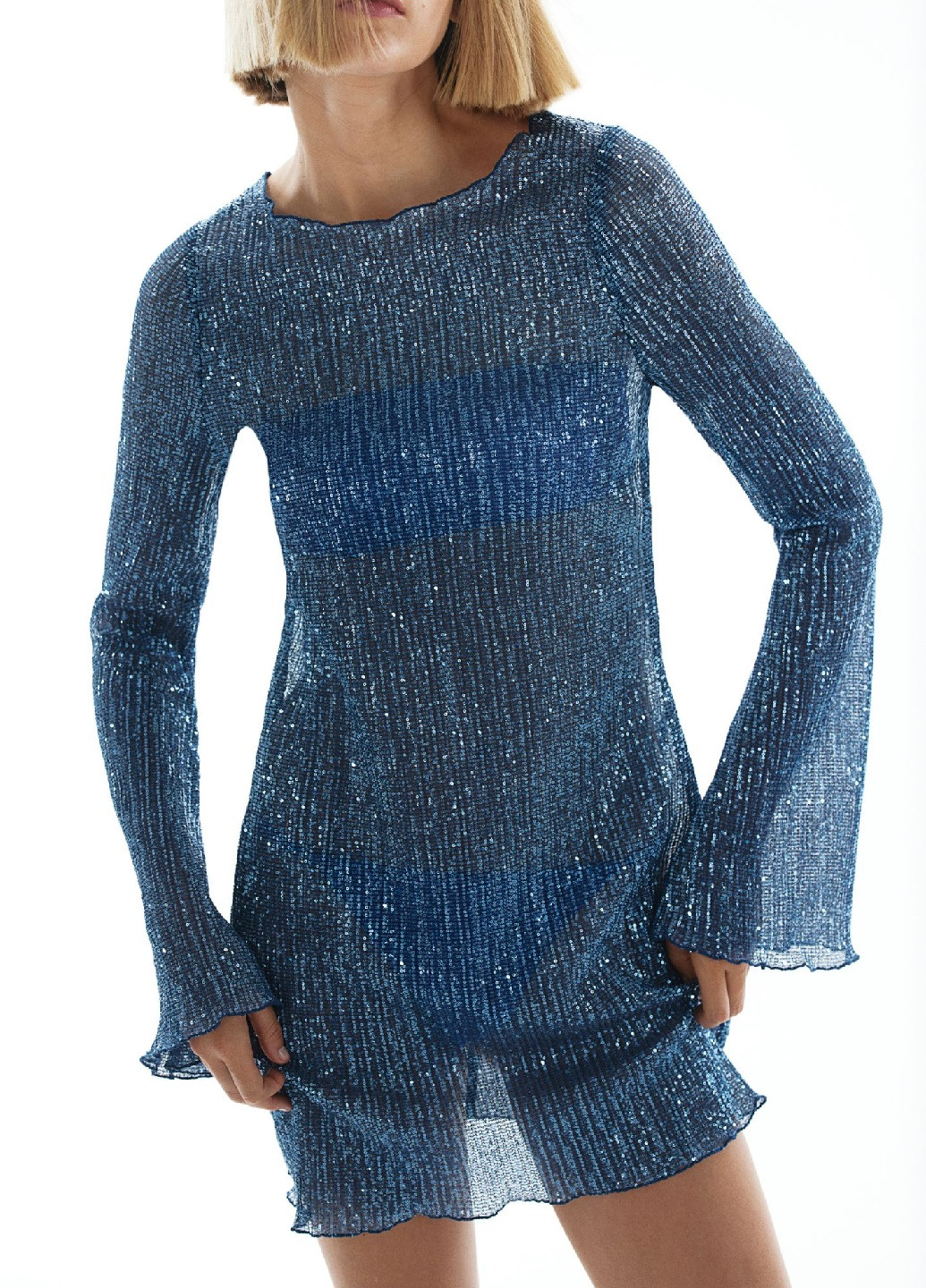 Синя святковий сукня H&M однотонна