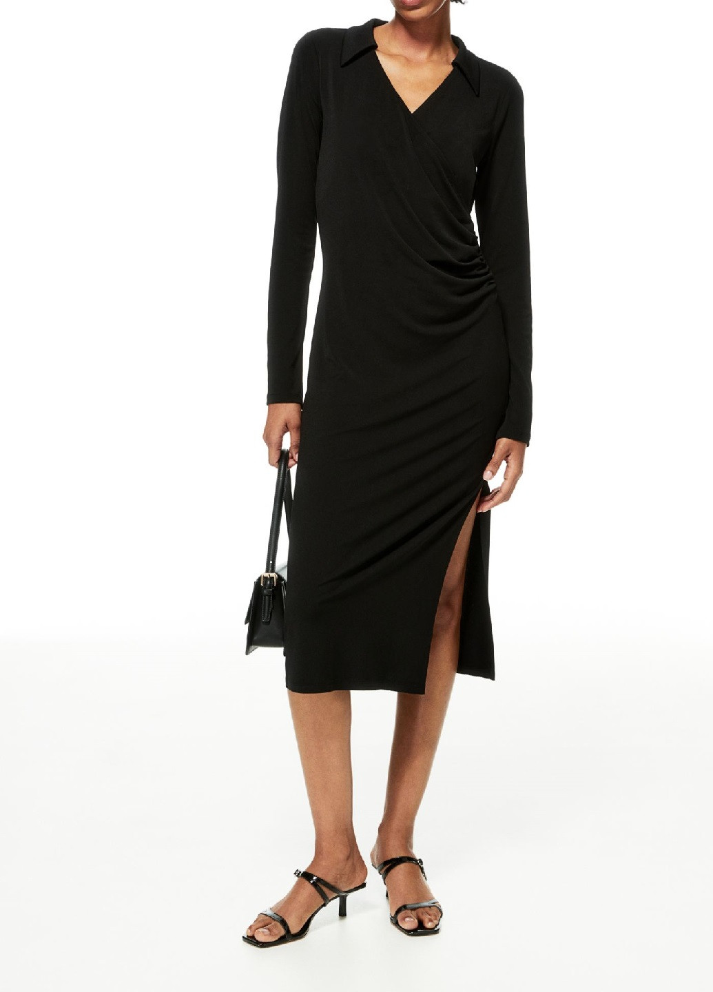 Черное деловое платье H&M однотонное