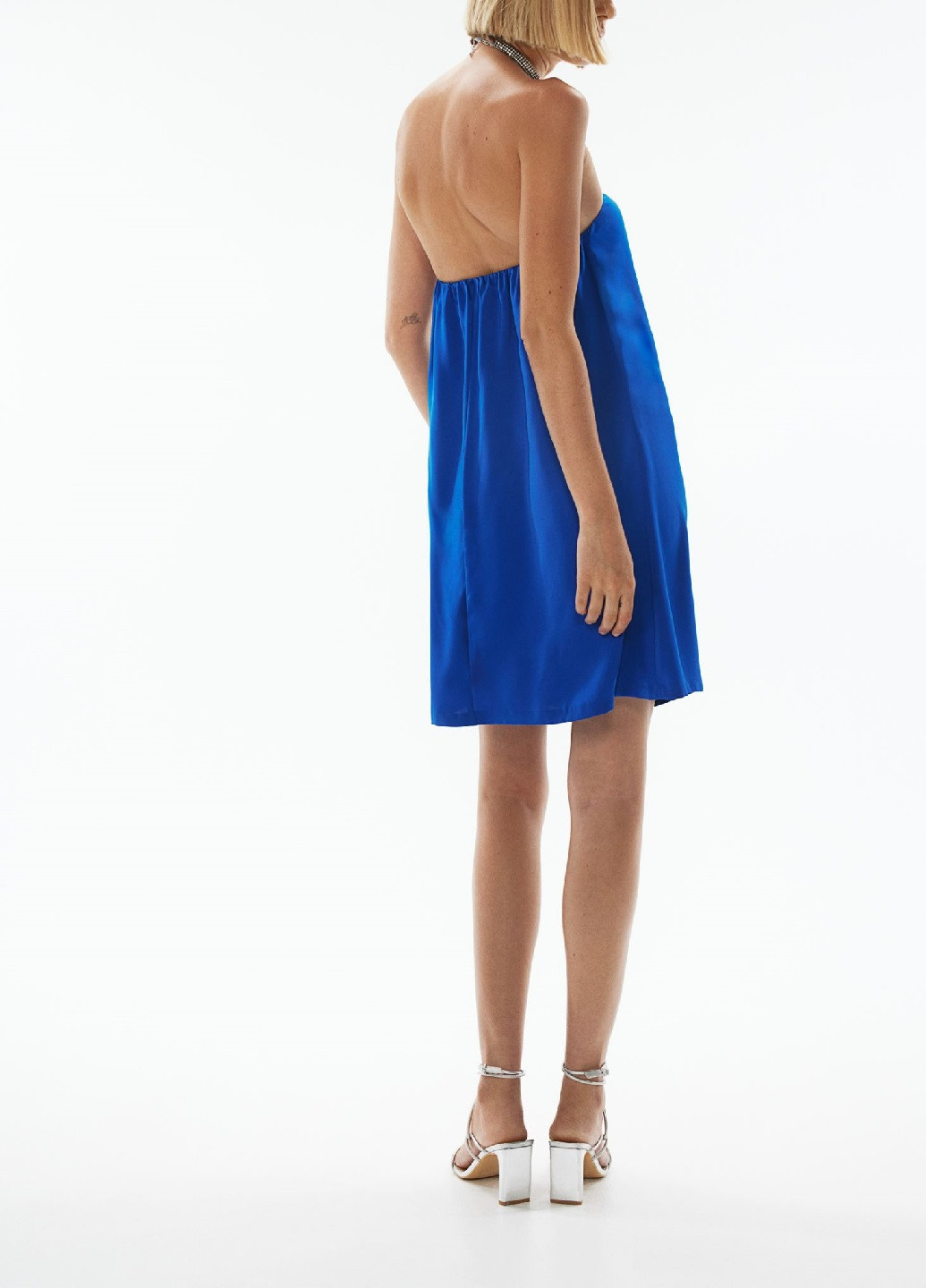 Синее праздничный платье H&M однотонное