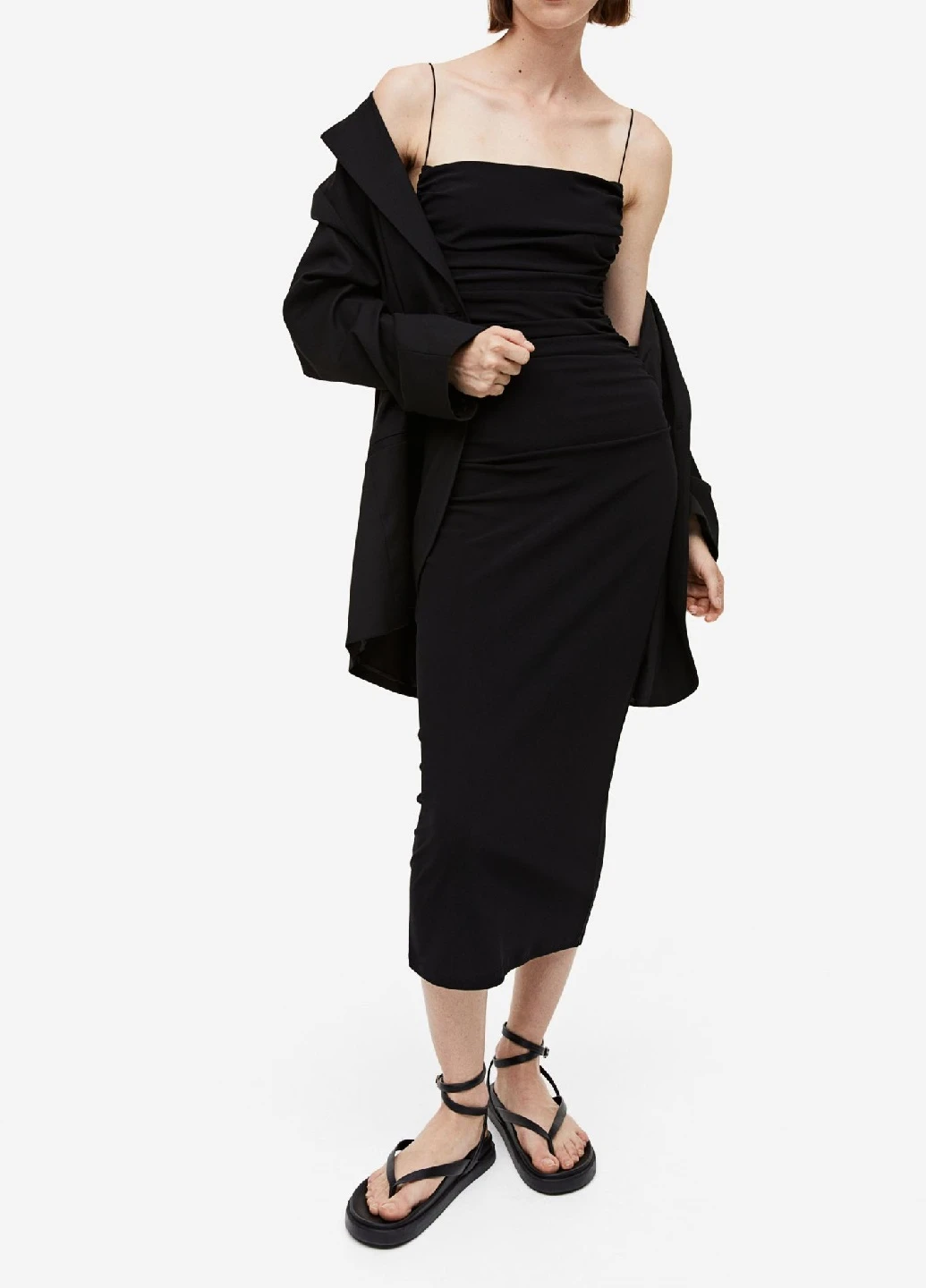 Черное кэжуал платье H&M однотонное