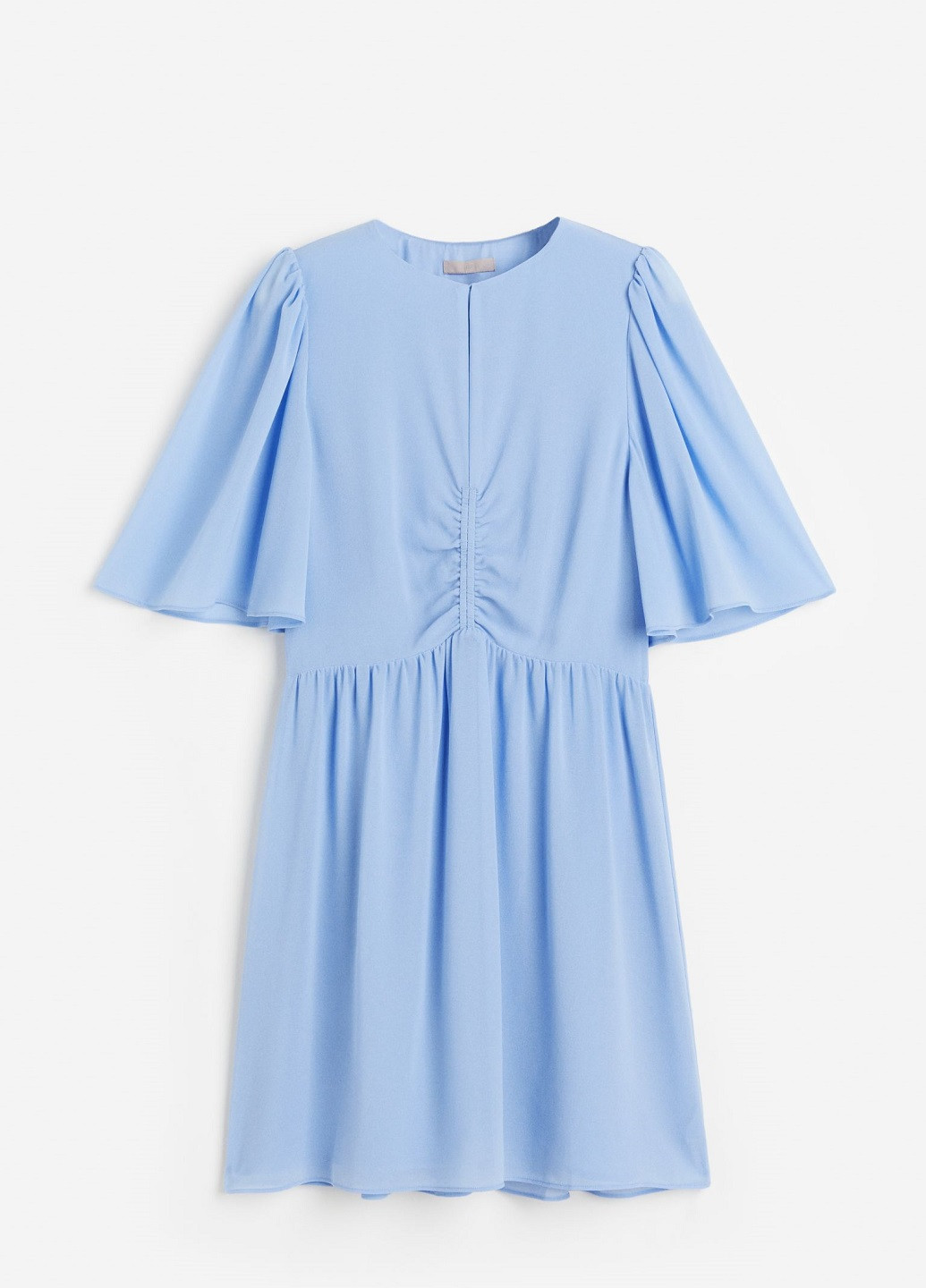 Голубое деловое платье H&M однотонное