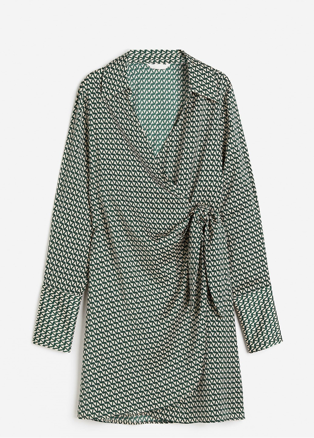 Темно-зеленое кэжуал платье H&M с абстрактным узором