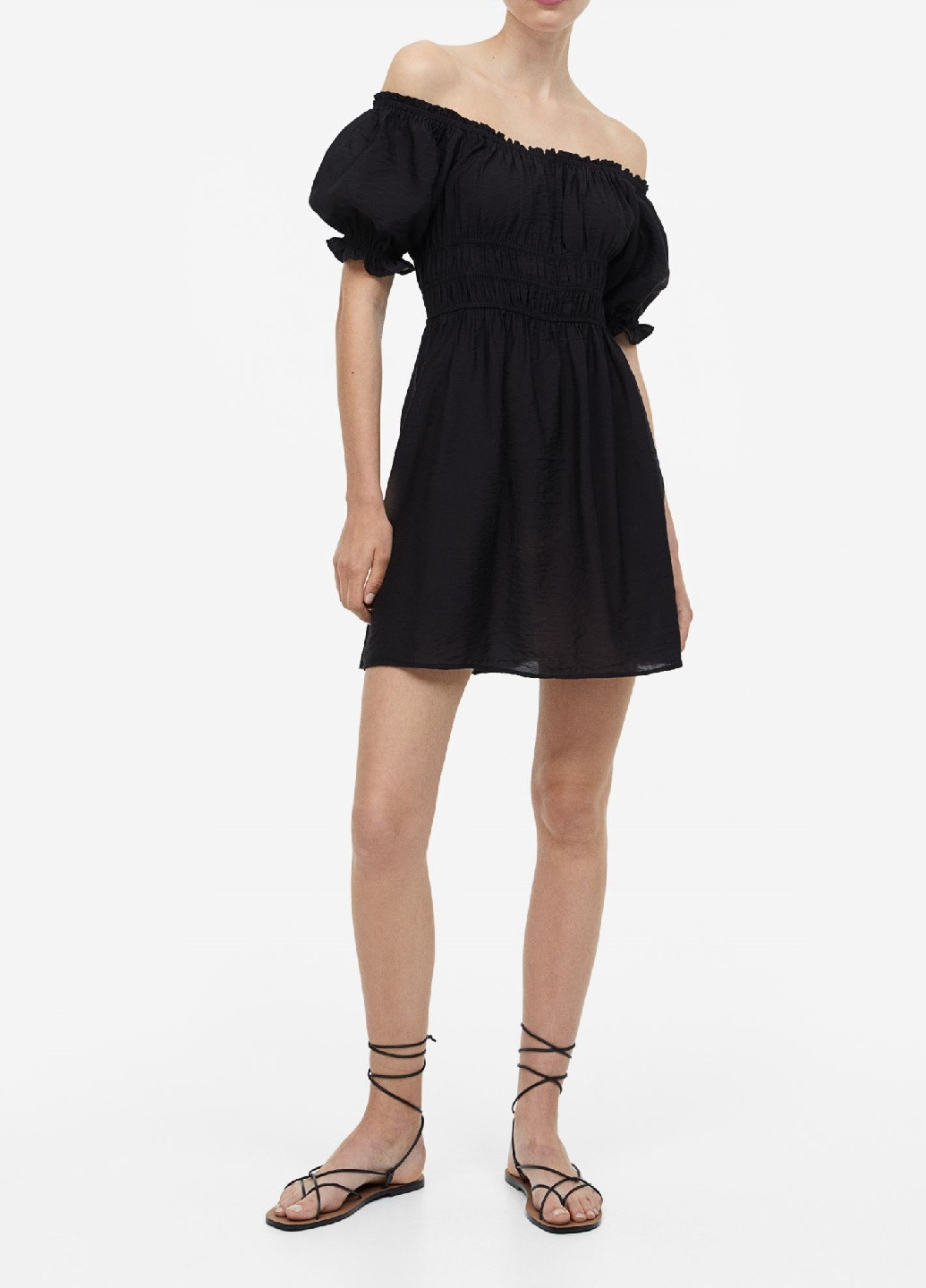 Черное кэжуал платье H&M однотонное