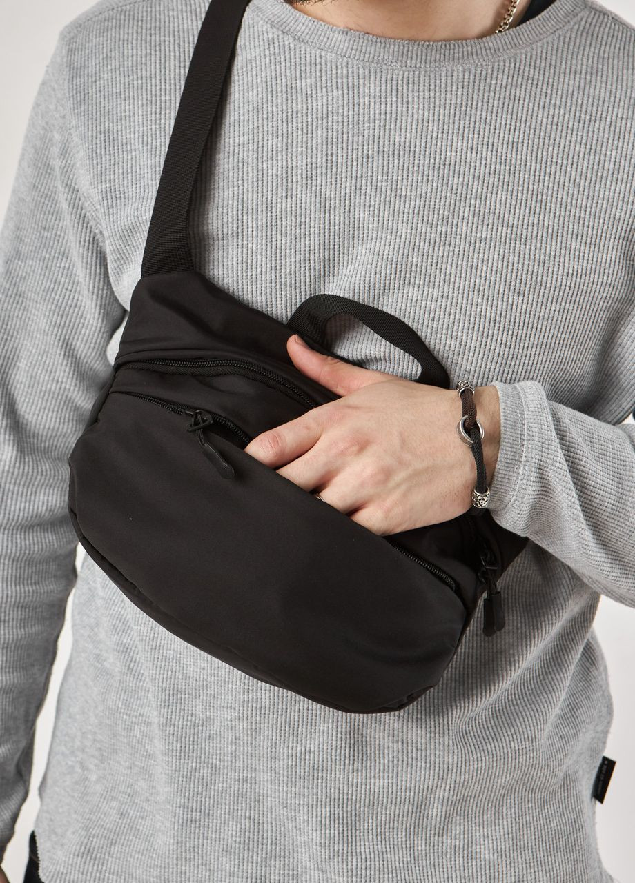 Поясна сумка, бананка через плече стильний та практичний аксесуар чорний колір No Brand frog (260492514)
