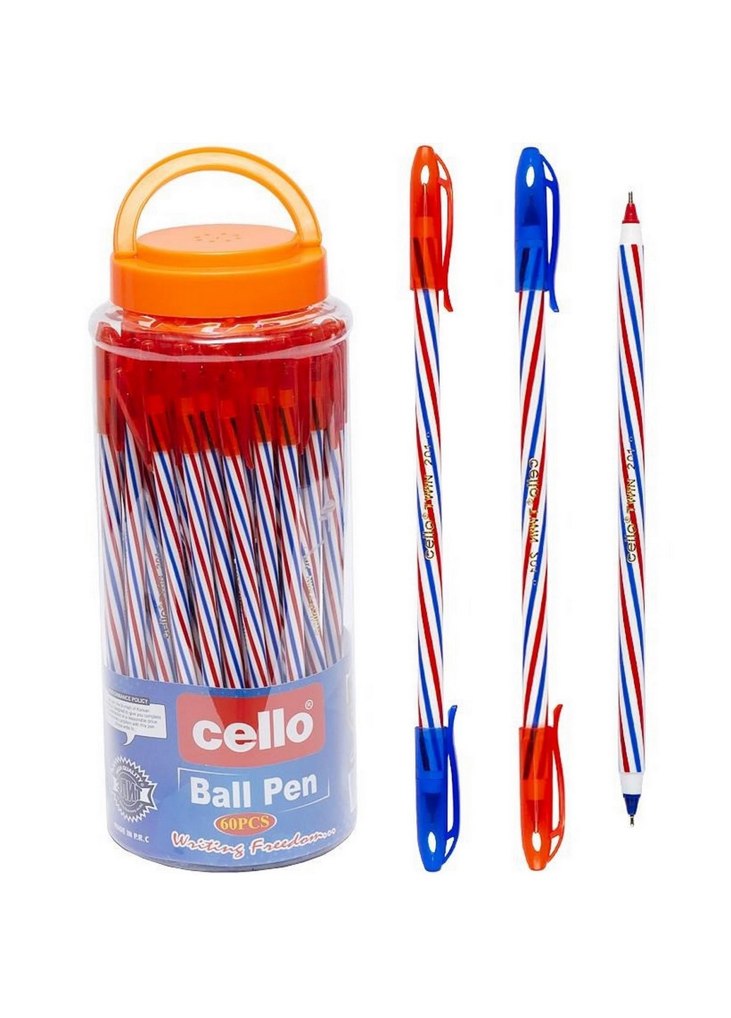 Ручка масляная двухсторонняя Cello CL-201 синяя/красная 1 штука Bambi (260478586)