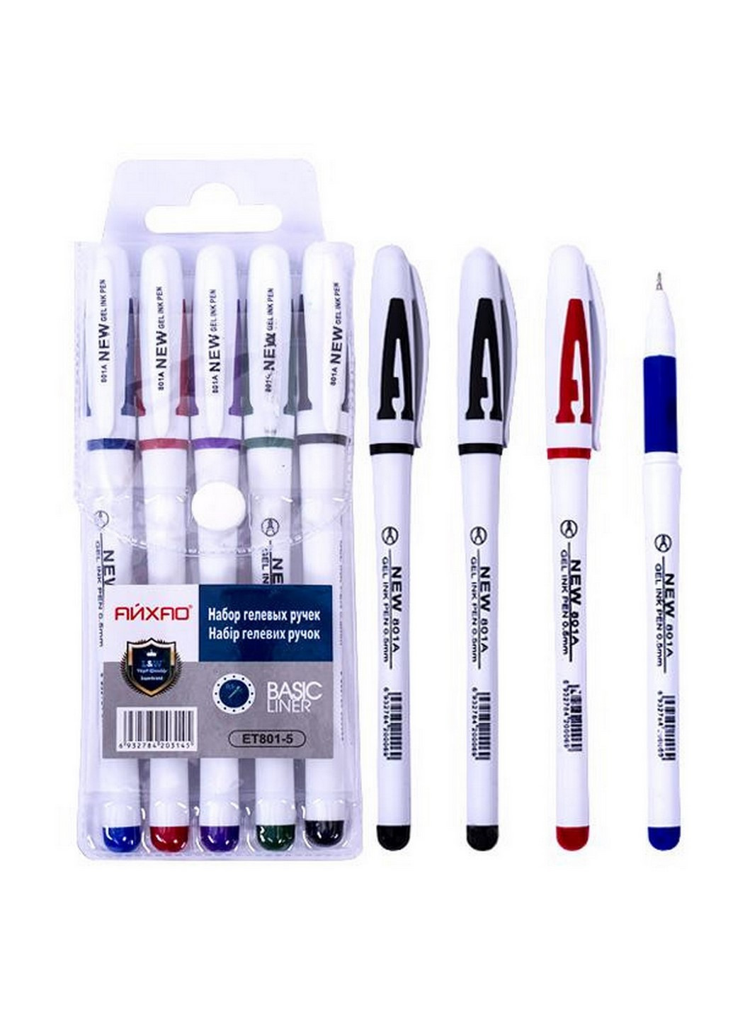 Набір гелевих ручок 801A-5 Original 5 кольорів Color-it (260478605)