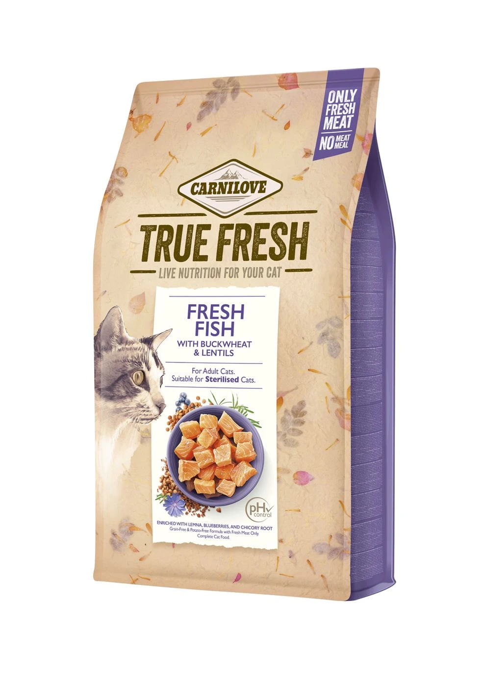 Сухий корм для дорослих котів True Fresh Cat Fish з рибою, 4,8 кг Carnilove (260479258)
