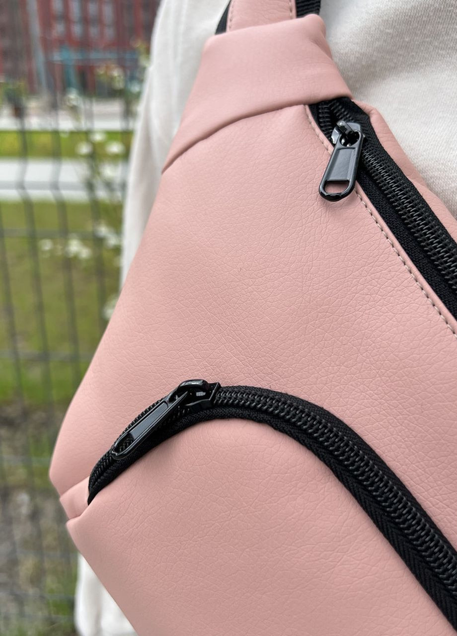 Женская нагрудная сумка-бананка, слинг-сумка практичная и стильная в розовом цвете No Brand tender (260517653)