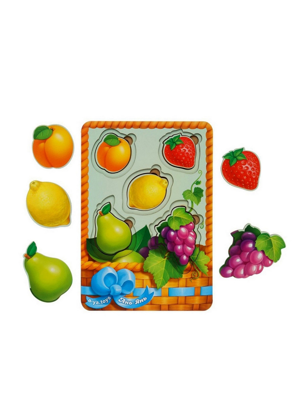 Настольная развивающая игра "Корзина с фруктами-2" сортер-вкладыш 1,5х16х23 см Ubumblebees (260498988)