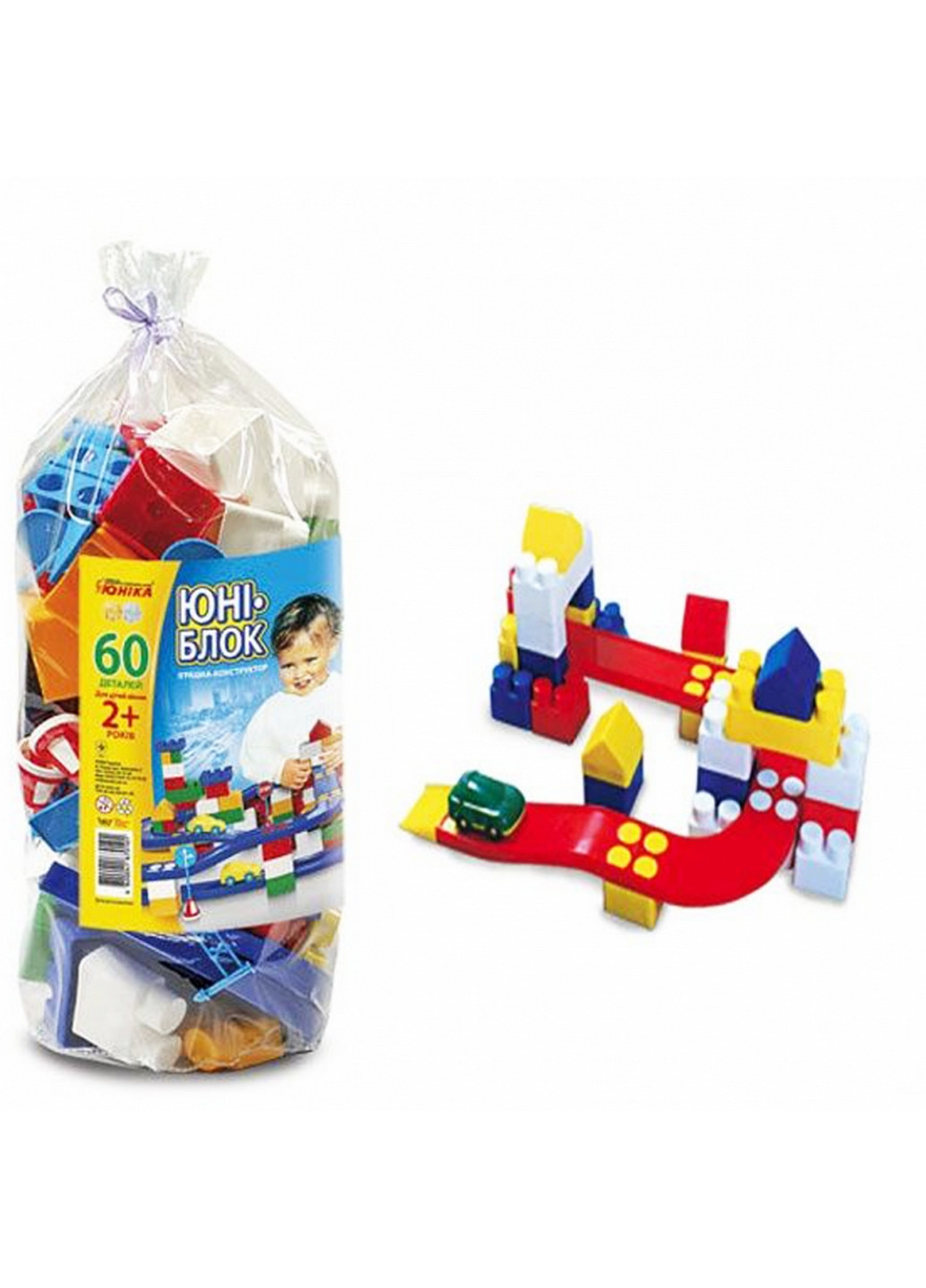 Детский конструктор "Юни-блок", 60 больших деталей 40 см Юника (260498660)