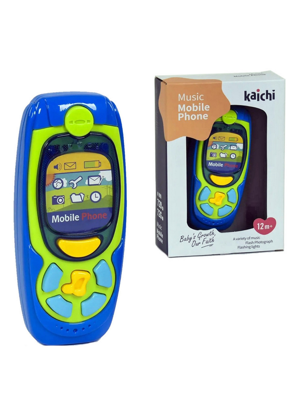 Музыкальный развивающий телефон со светом 5х20,5х13,5 см Kaichi (260496460)