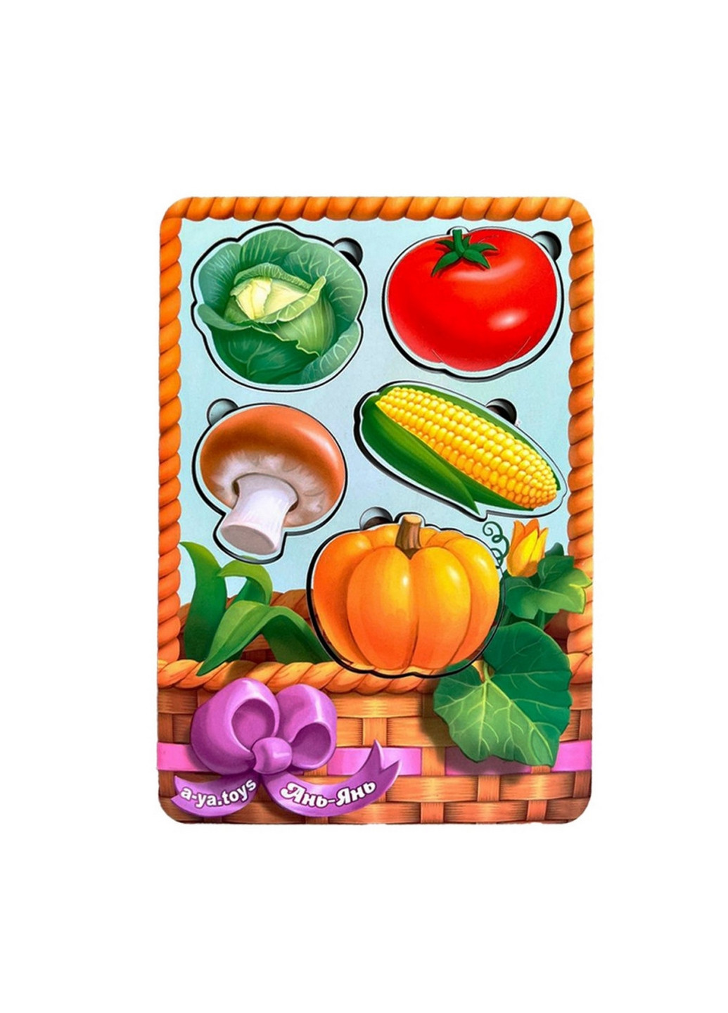 Настільна гра, що розвиває "Кошик з овочами-2" сортер-вкладиш 1,5х16х23 см Ubumblebees (260497963)