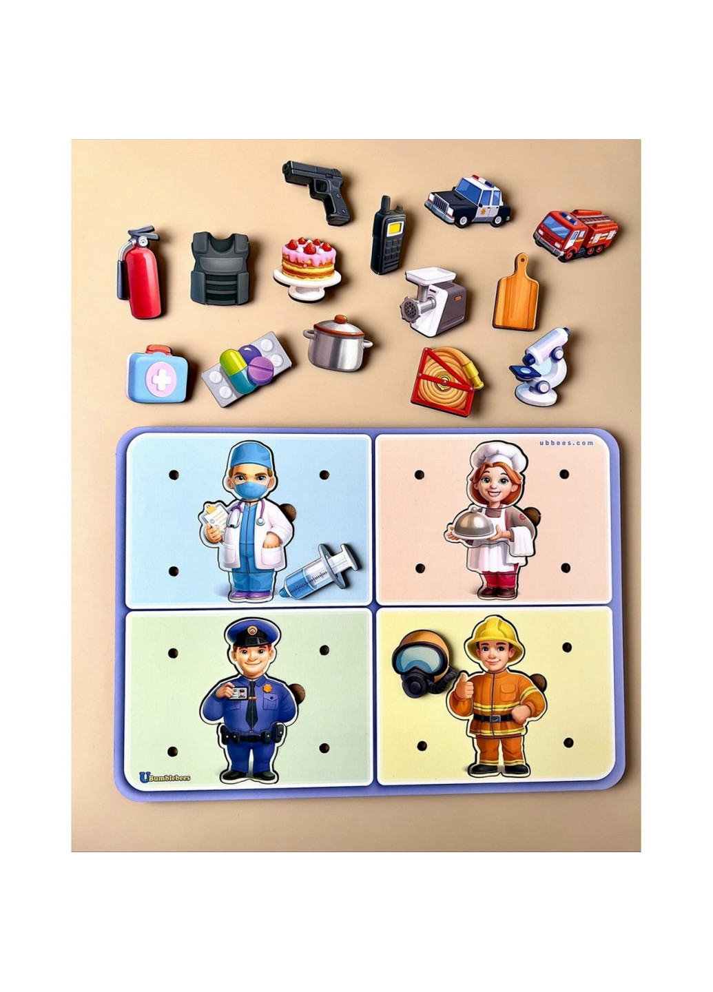 Настільна гра, що розвиває "Професії" дерев'яна 1х32х23 см Ubumblebees (260498969)