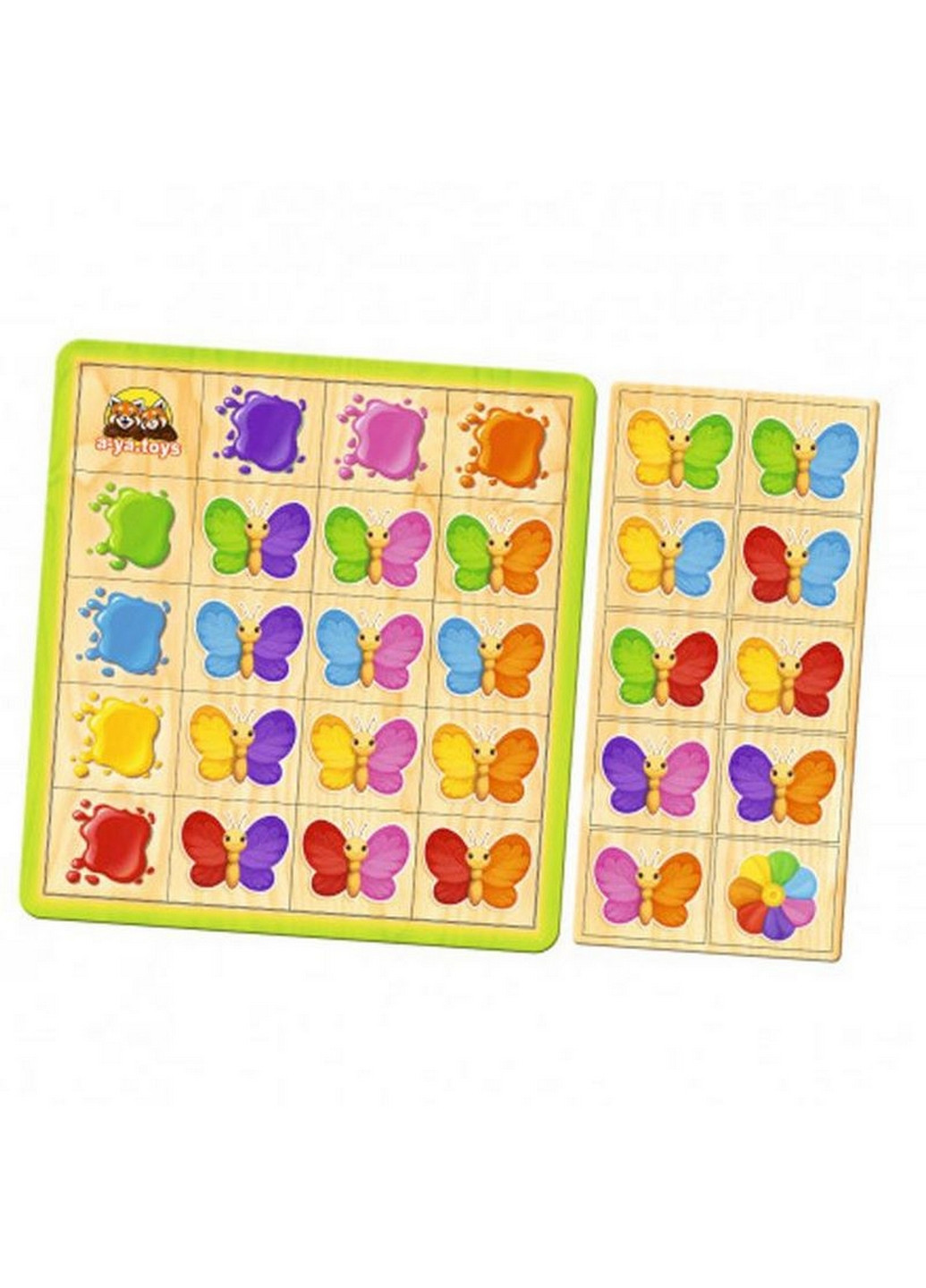 Деревянный пазл-сортер "Бабочки" изучение цветов 21х23 см Ubumblebees (260499803)