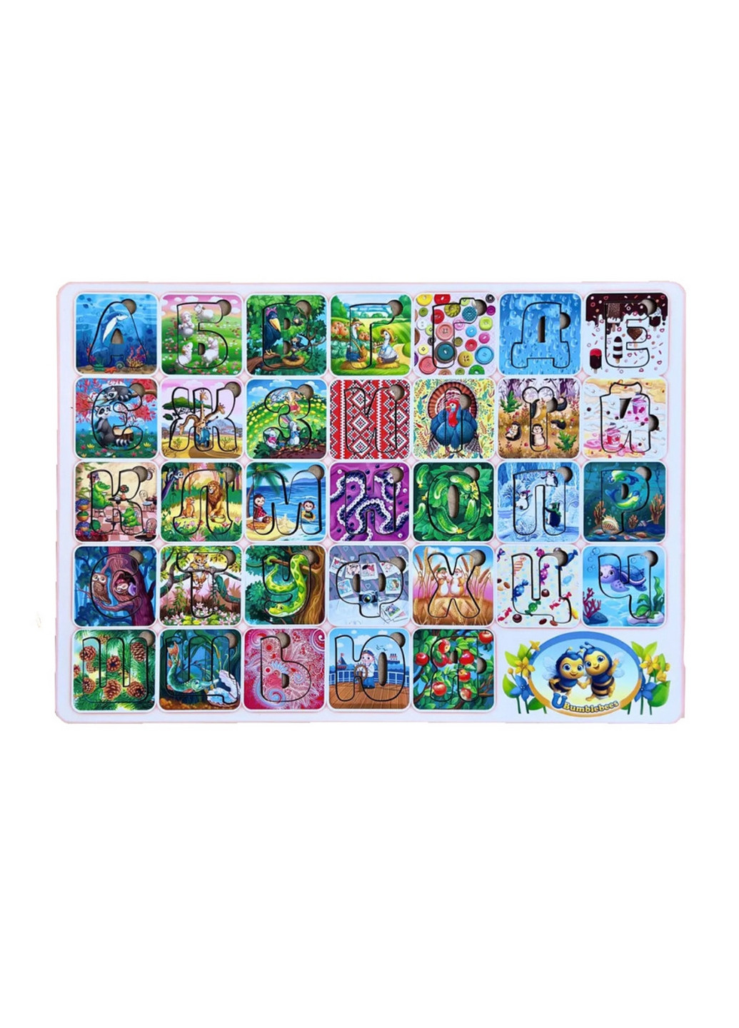 Дерев'яний пазл вкладиш "Український алфавіт" 1х45х31 см Ubumblebees (260496969)