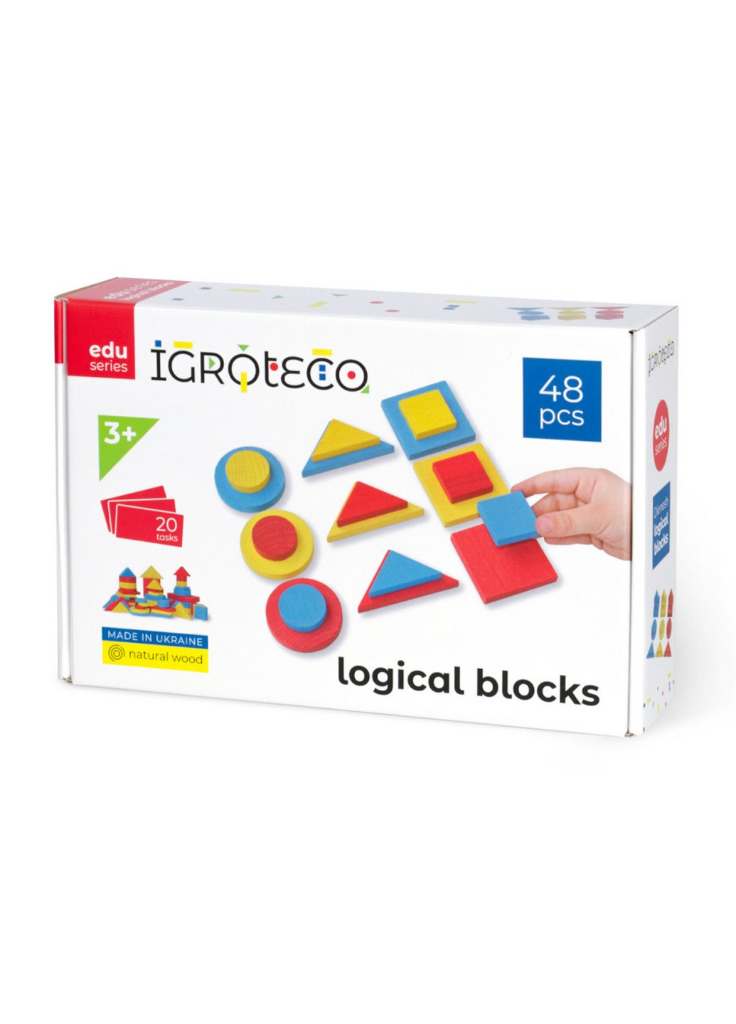 Навчальний набір "Логічні блоки Дьєнеша", 48 деталей 6,6х27х18 см Igroteco (260499789)