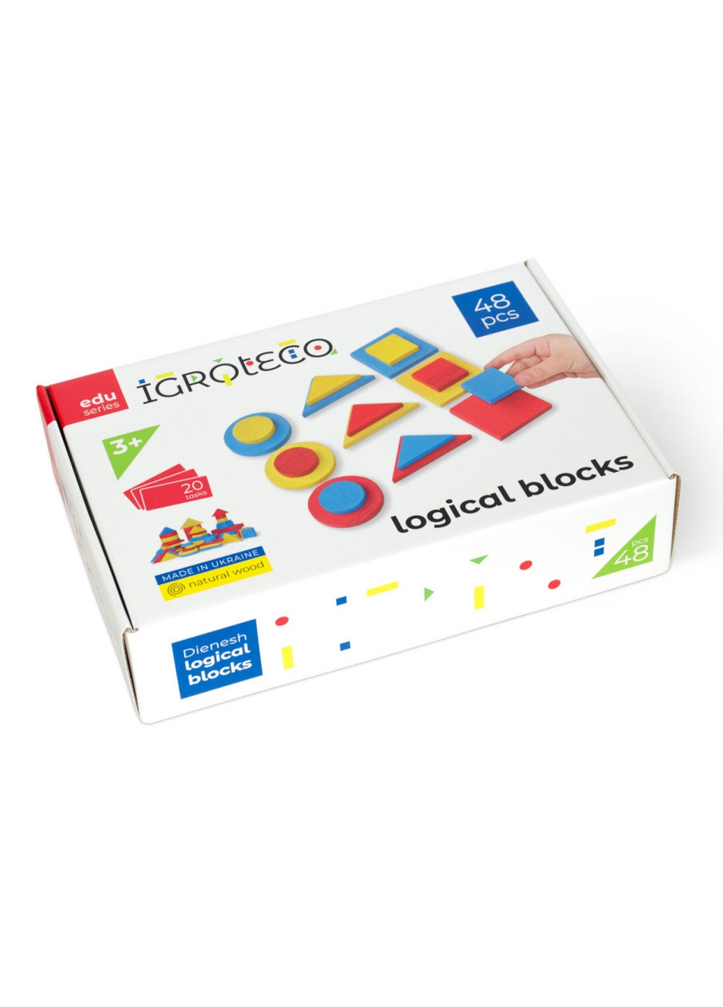 Навчальний набір "Логічні блоки Дьєнеша", 48 деталей 6,6х27х18 см Igroteco (260499789)