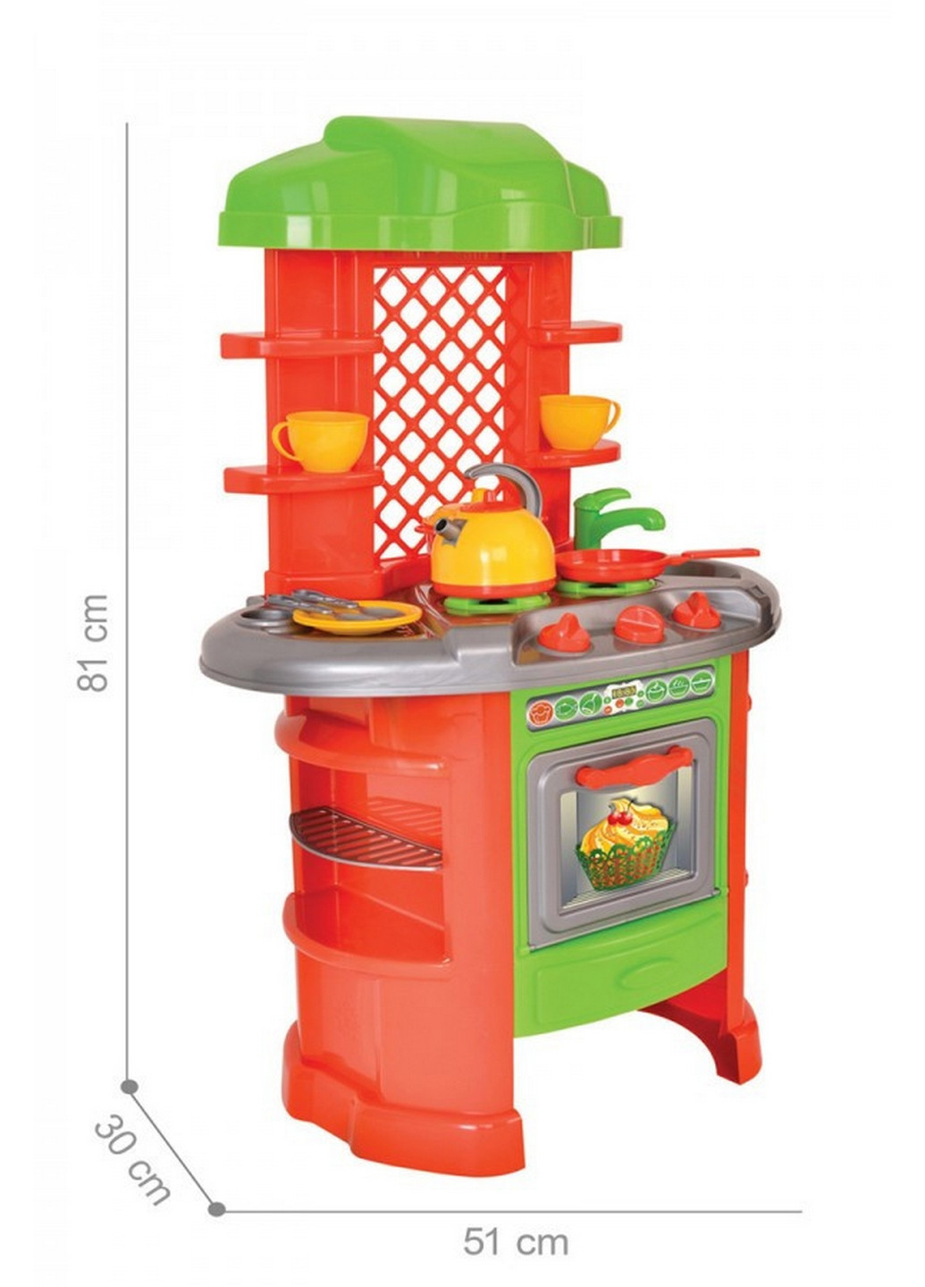 Дитяча ігрова кухня з посудом 81х30х51 см ТехноК (260497561)