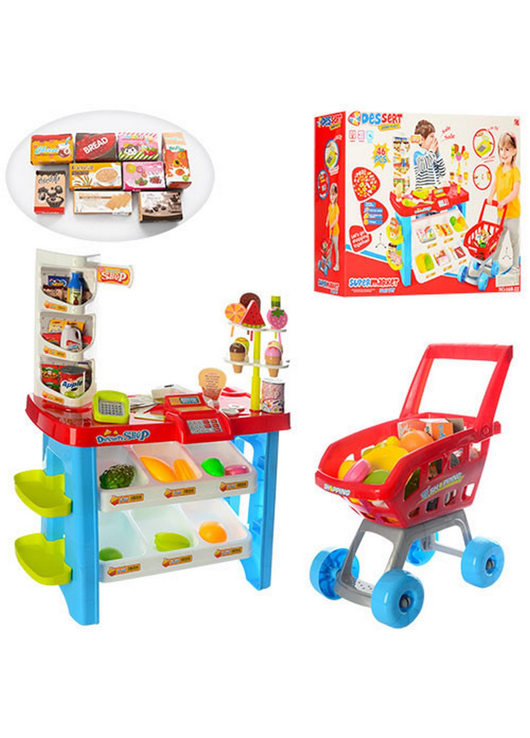 Детский игровой набор магазин с корзинкой продуктов 57х45х17 см Metr+ (260499308)