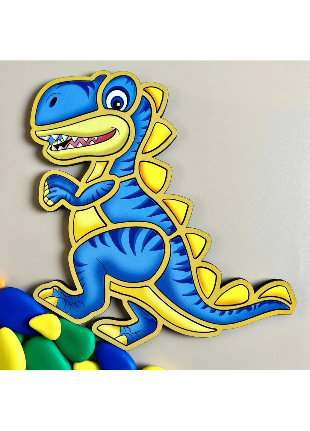 Деревянный пазл-вкладыш "Динозавр" пазл-контур 1х22,5х24,5 см Ubumblebees (260497980)