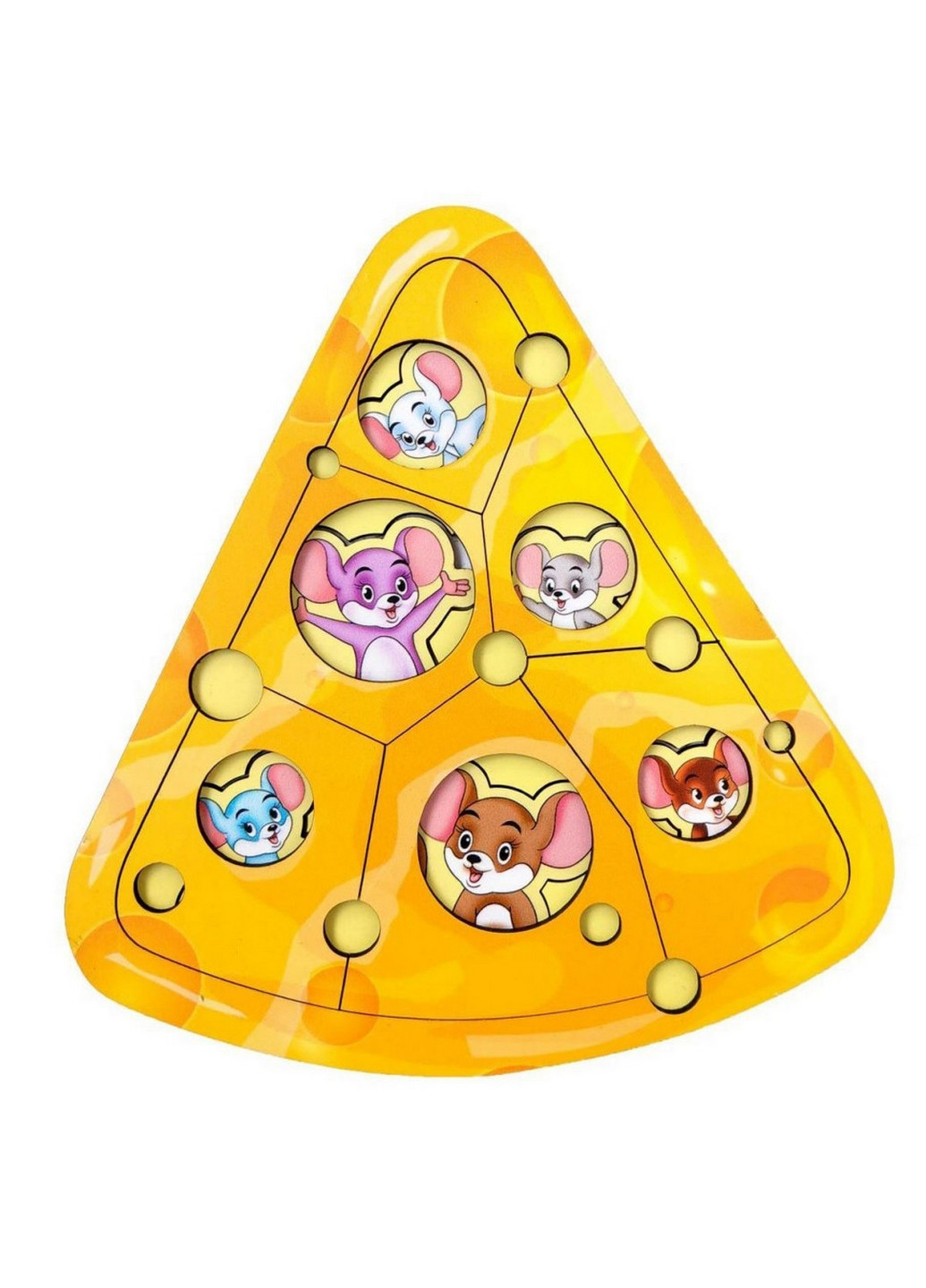 Дерев'яний пазл-вкладиш "Мишки у сирі" сортер-головоломка 1х22х21 см Ubumblebees (260498980)