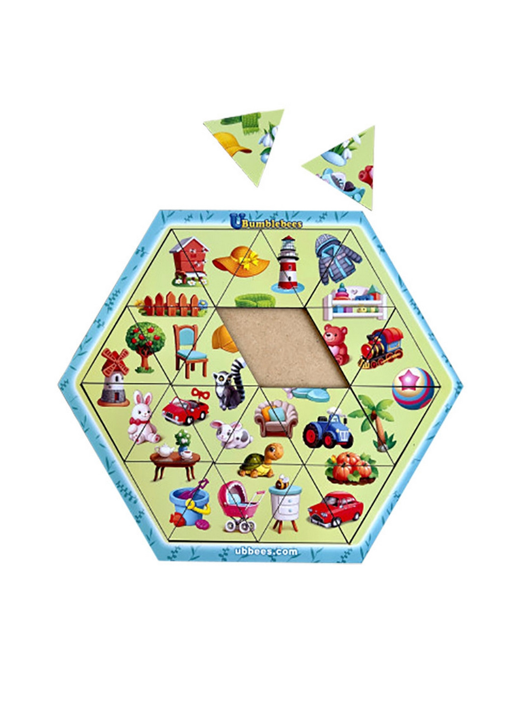 Дерев'яний пазл-головоломка "Асорті", 24 деталі 1х24х24 см Ubumblebees (260497981)