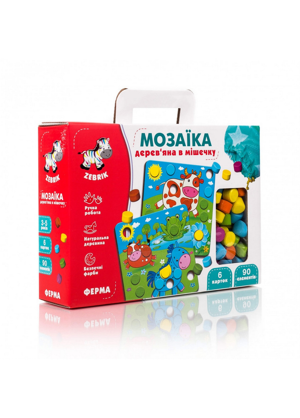Дитяча мозаїка з картинками Ферма 24х6х21 см Vladi toys (260498460)